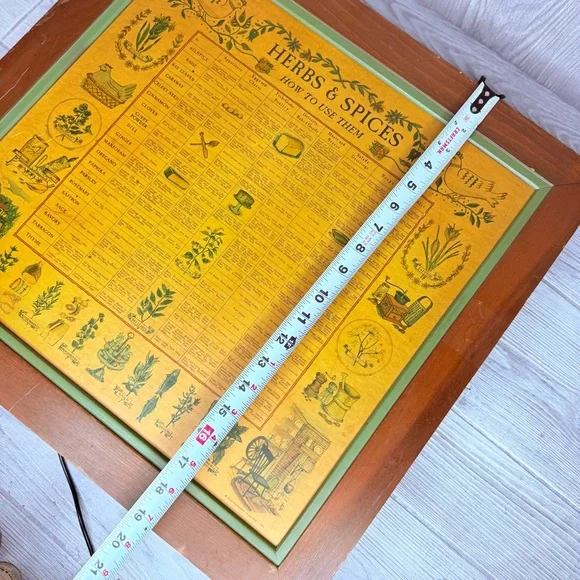 Vintage Wagner spice rack box w/ 32 glass spice jars apothecary rustic kitchen - Picture 15 of 16